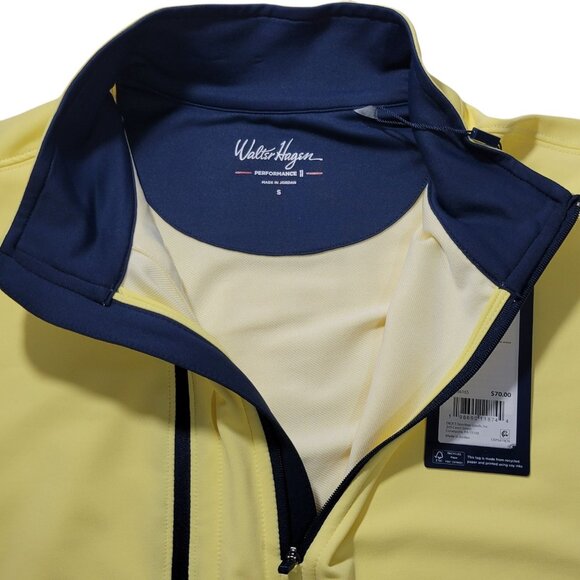 Walter Hagen 1/4 Zip Vest Mens Small Performance 11 All Season Yellow Zip Pocket - Picture 3 of 12